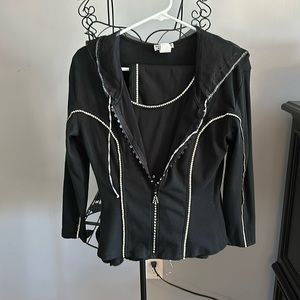 Rhinestone ensemble for leisure wear.  Size small